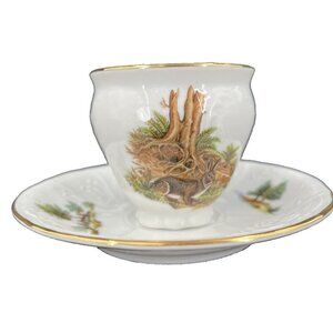 Bernadotte  Czech Republic Wildlife Hare‎ Espresso Demitasse Cup and Saucer